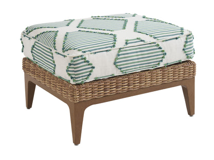 Palm Desert Poolside - Ottoman - Dark Brown / Blue