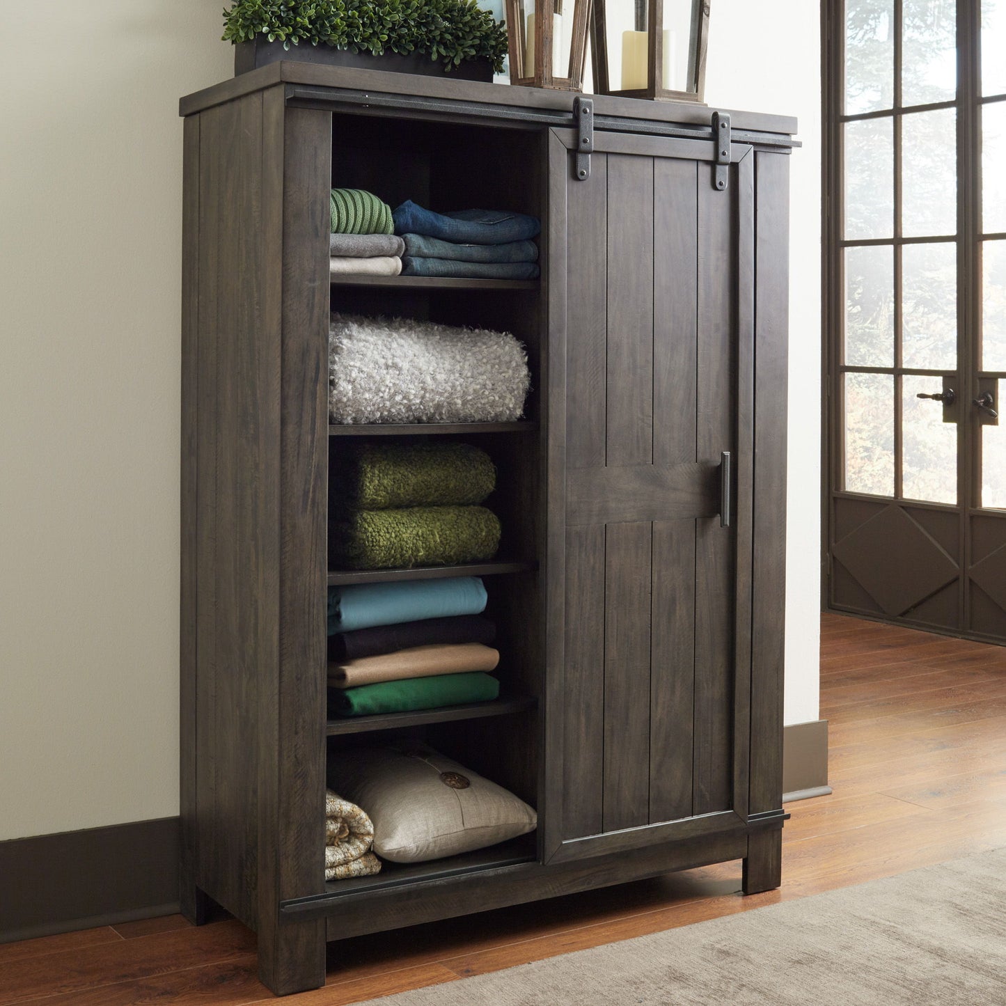 Thornwood Hills - Sliding Door Chest - Rock Beaten Brown