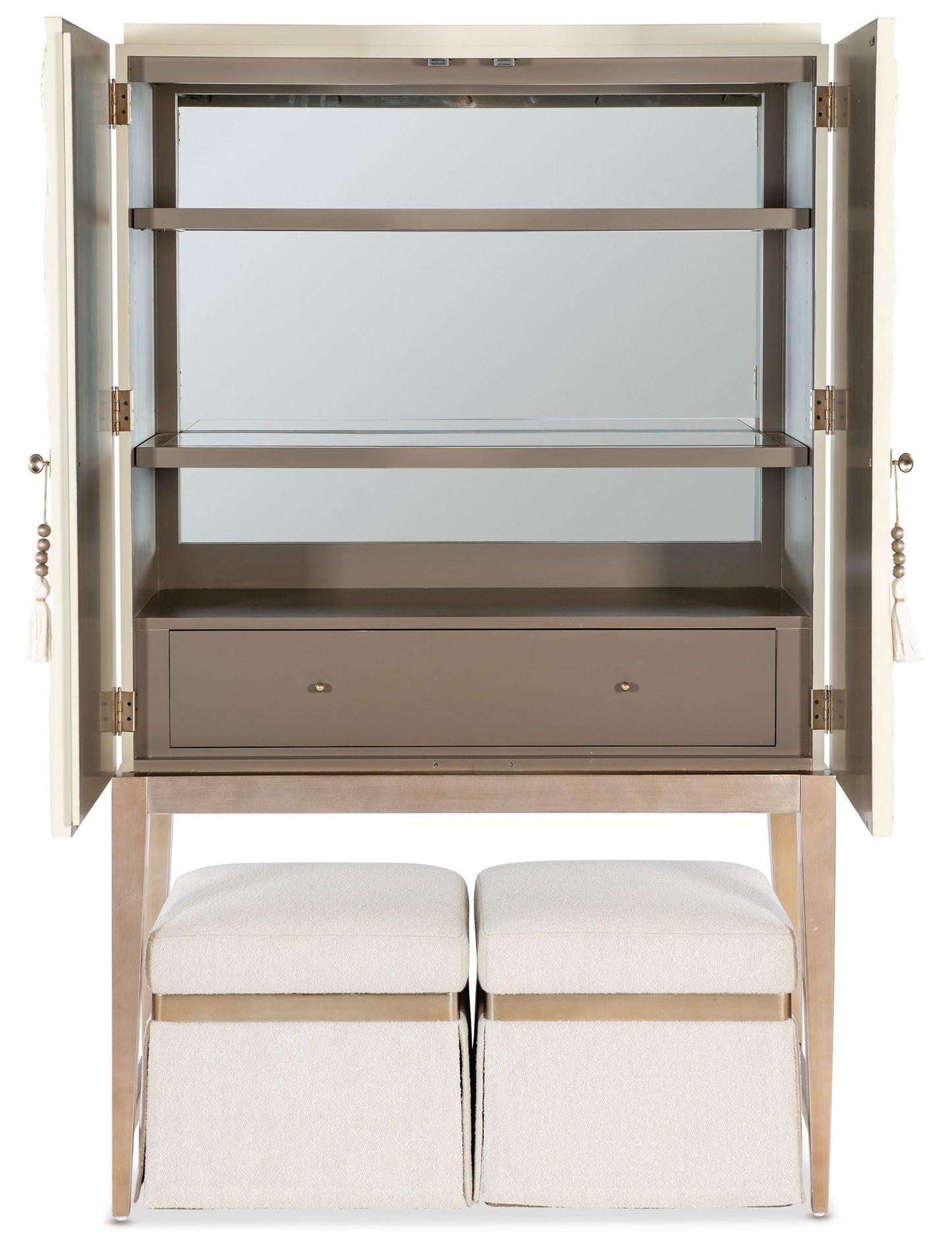 Melange - Dream Weaver Bar Cabinet - White / Light Brown