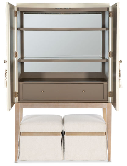 Melange - Dream Weaver Bar Cabinet - White / Light Brown