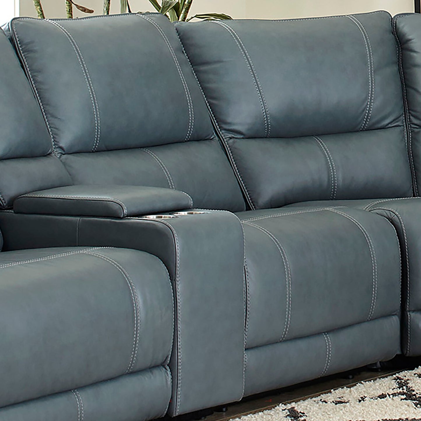 Whitman - Powered By Freemotion Power Cordless Armless Recliner - Verona Azure