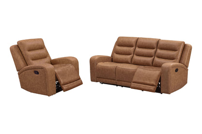 Napa - Manual Triple Recline Sofa - Wrangler Clay