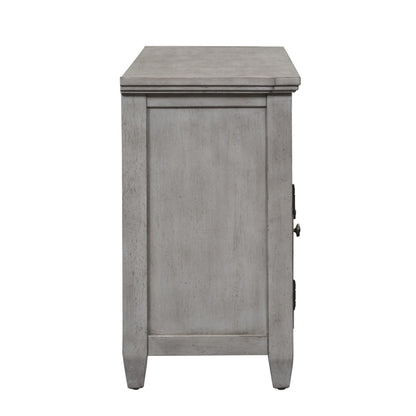 Heartland - Entertainment TV Stand - Antique White / Tobacco Tops