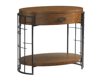 Island Fusion - Sendai High/Low Nightstand - Dark Brown