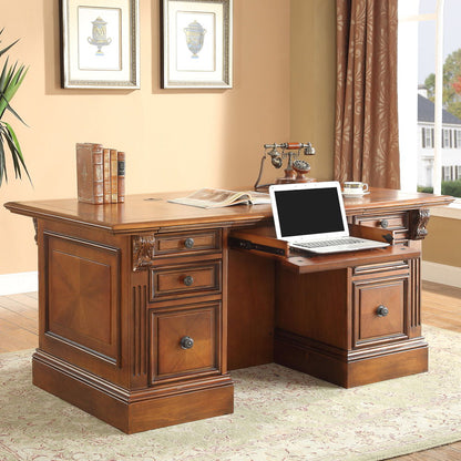 Huntington - Executive Left Desk Pedestal - Antique Vintage Pecan