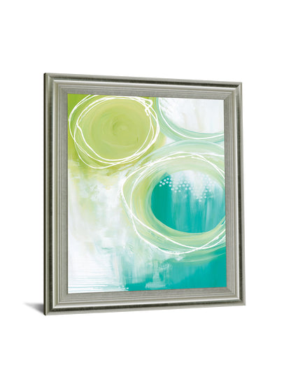 Verdant Orbit - 28" x 34" Framed Wall Art - Light Blue