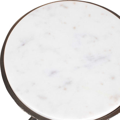 Tilton - Marble Accent Table - Black / White