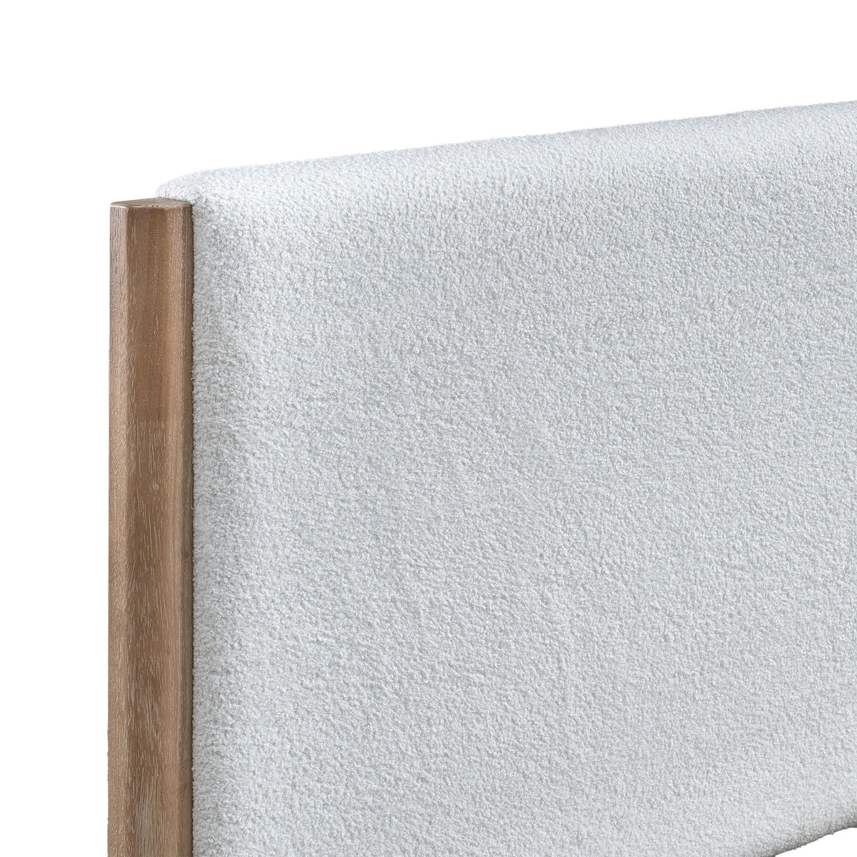 Anika - 5/0 Queen Upholstered Footboard & Slats - White / Natural