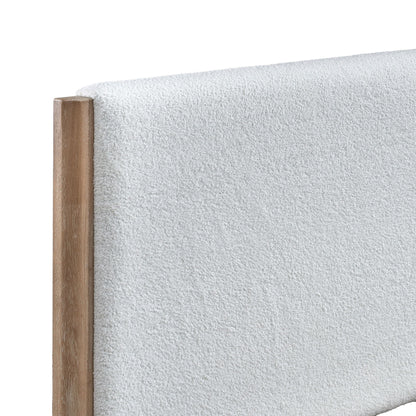 Anika - 5/0 Queen Upholstered Footboard & Slats - White / Natural