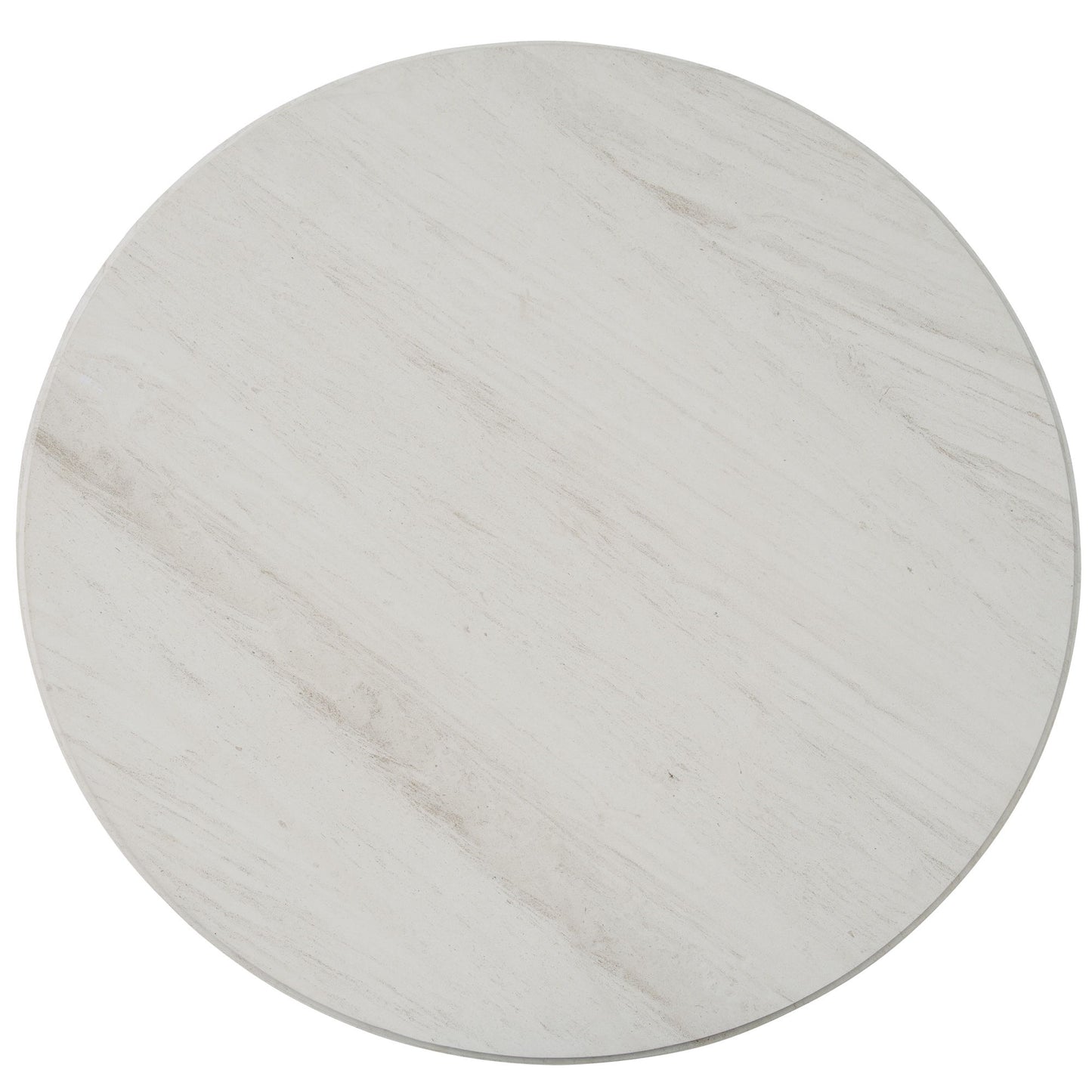 Escape - Round Dining Table Top - Glazed Natural Oak Black Metal Trim