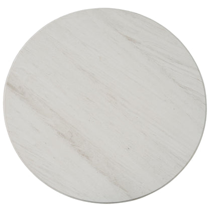 Escape - Round Dining Table Top - Glazed Natural Oak Black Metal Trim