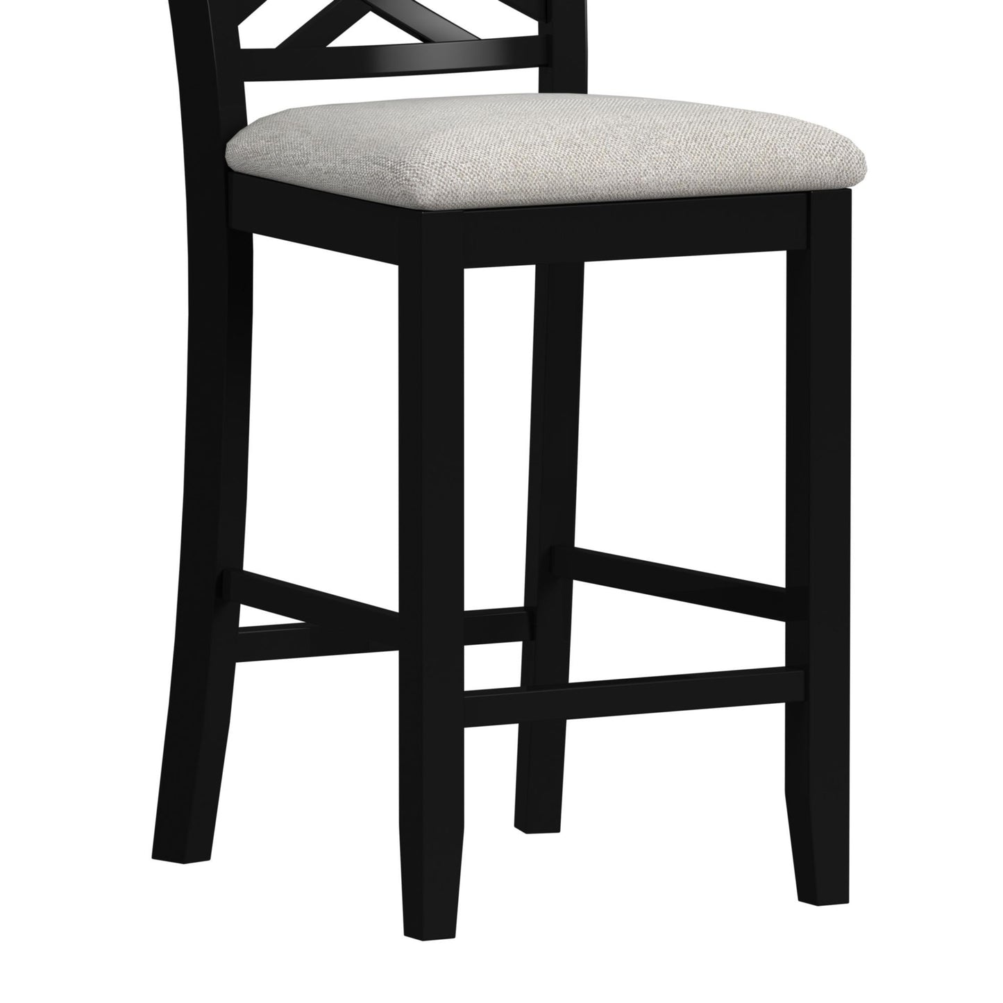Brooks - 5 Piece Counter Set With Table And 4 Upholstered Seat & Wood Back Chairs - Medium Brown & Black