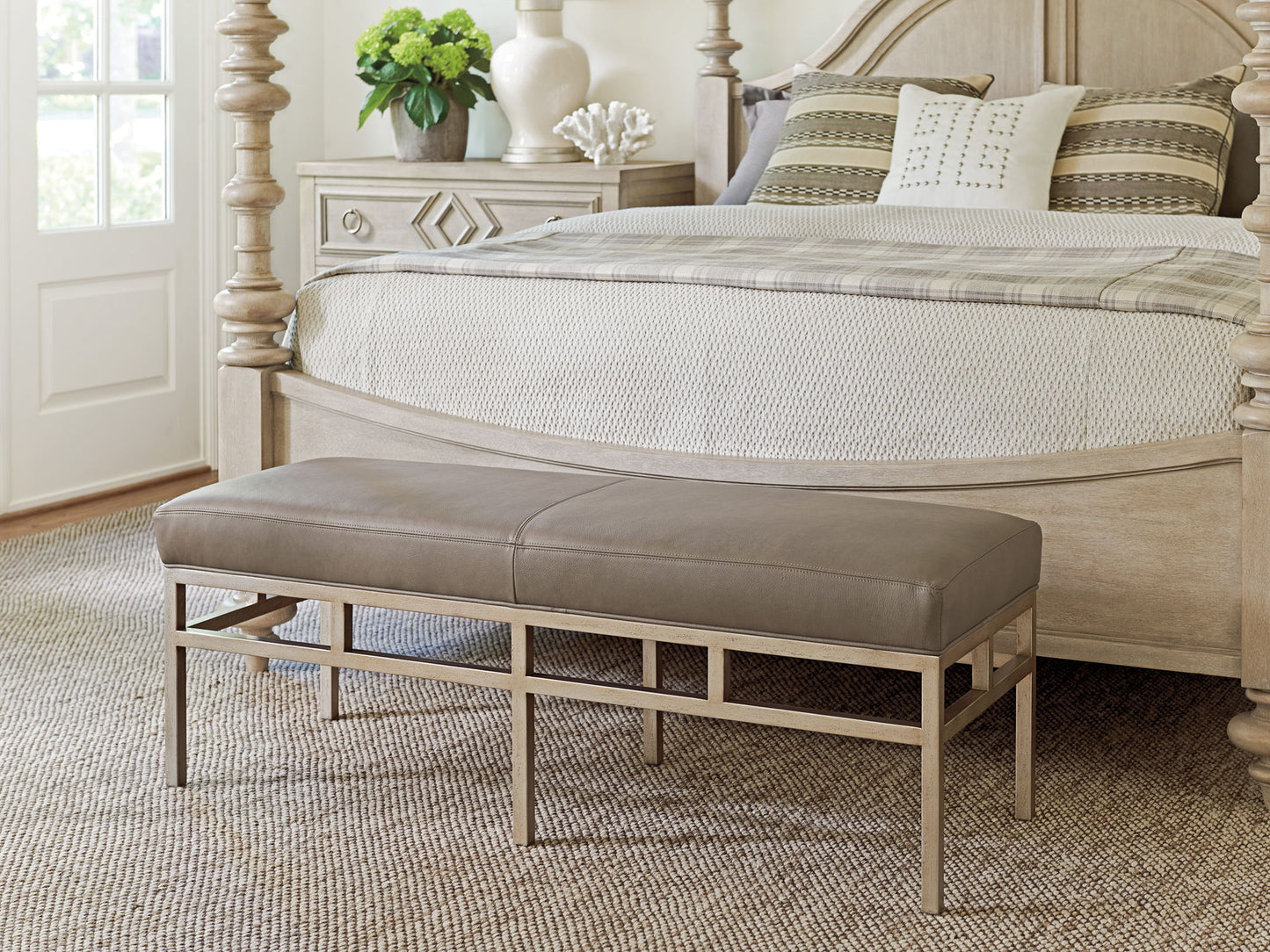 Barclay Butera Upholstery - Lucca Bench - Dark Brown