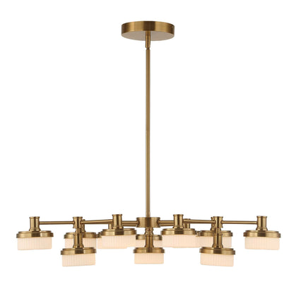Wedge - 12 Light LED Brass Chandelier - White / Gold