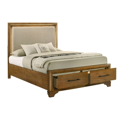 Talcott - Queen Lighted Headboard - Honey