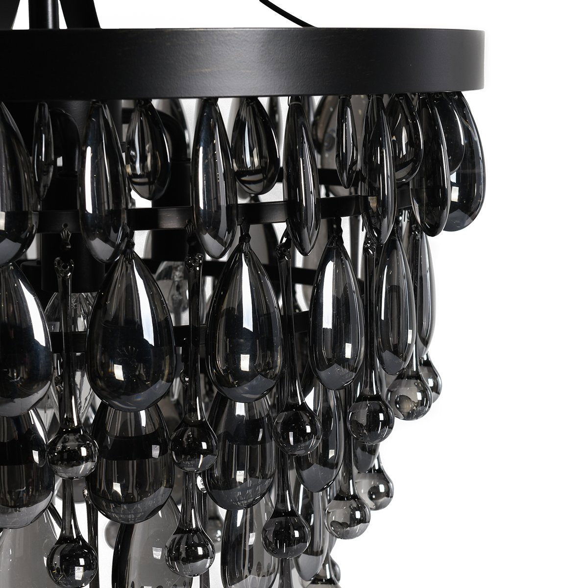 Renata - Glass Round Chandelier - Black