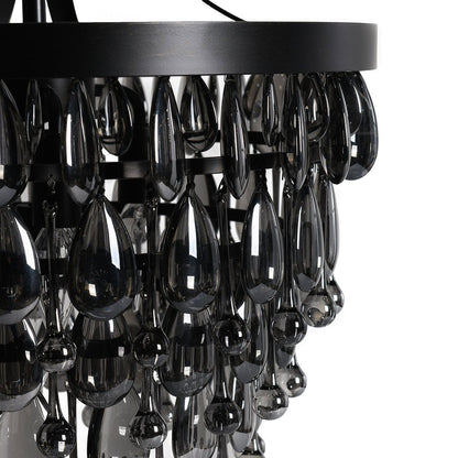 Renata - Glass Round Chandelier - Black
