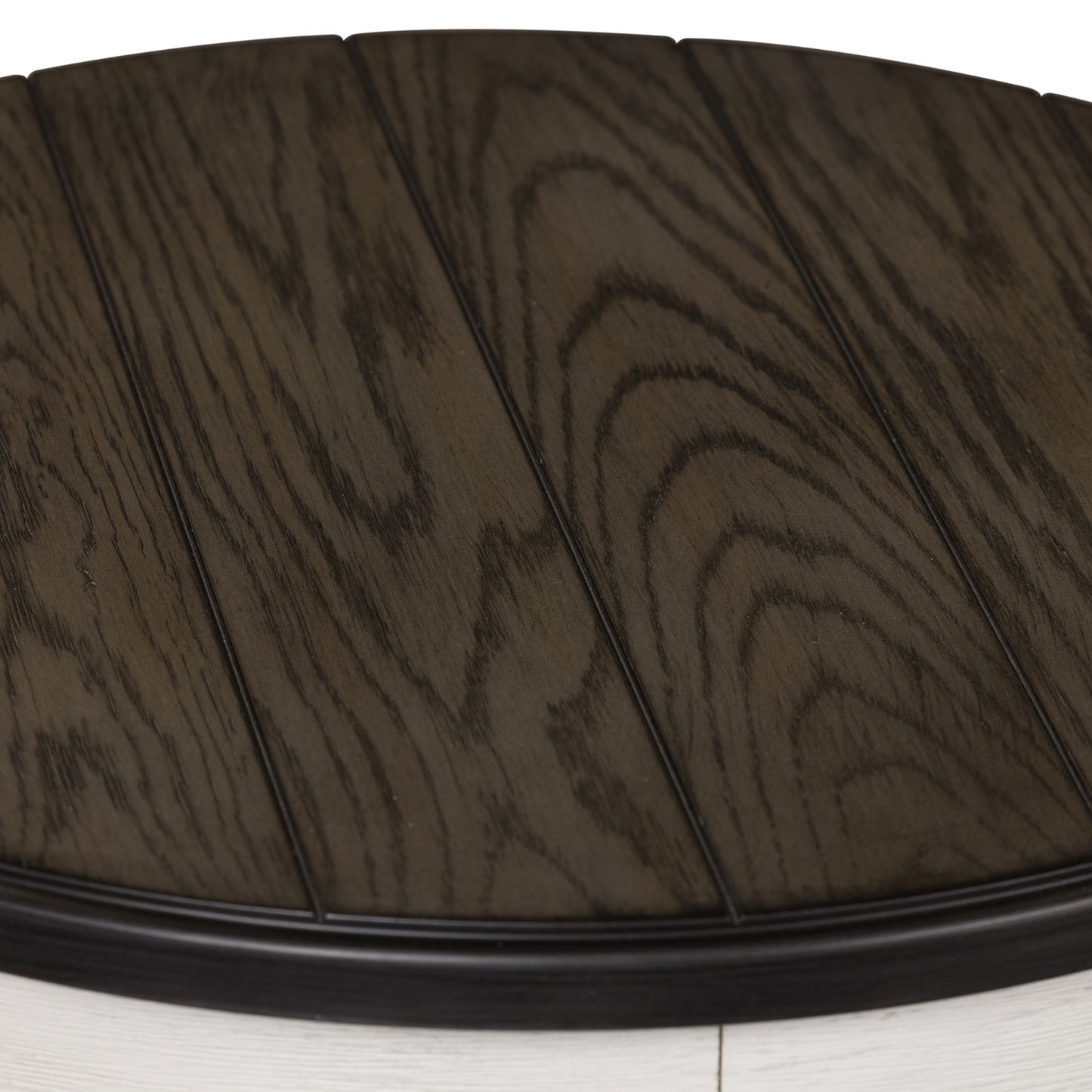 Allyson Park - Chair Side Table - Wirebrushed White / Charcoal