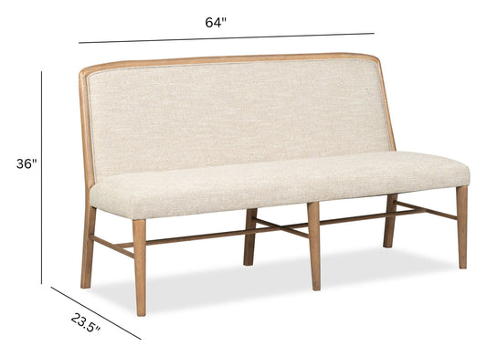 Woodward - Upholstered Bench - Dark Clove / White