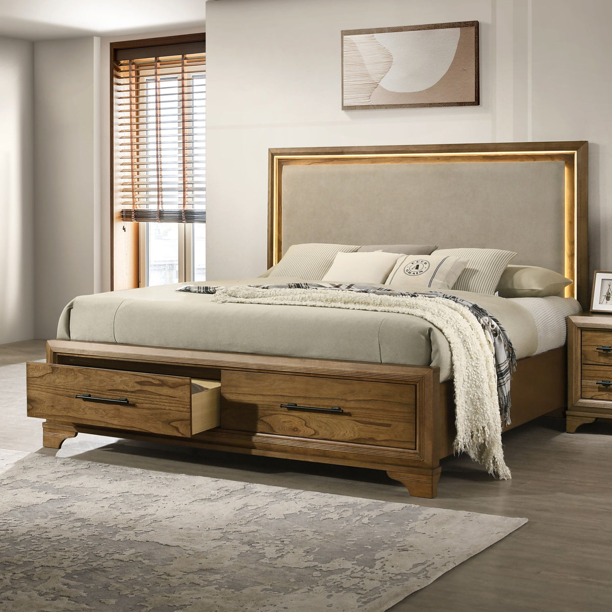 Talcott - Queen / Eastern King Side Rails - Honey