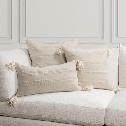 York - 26" x 26" Pillow - Natural / Ivory