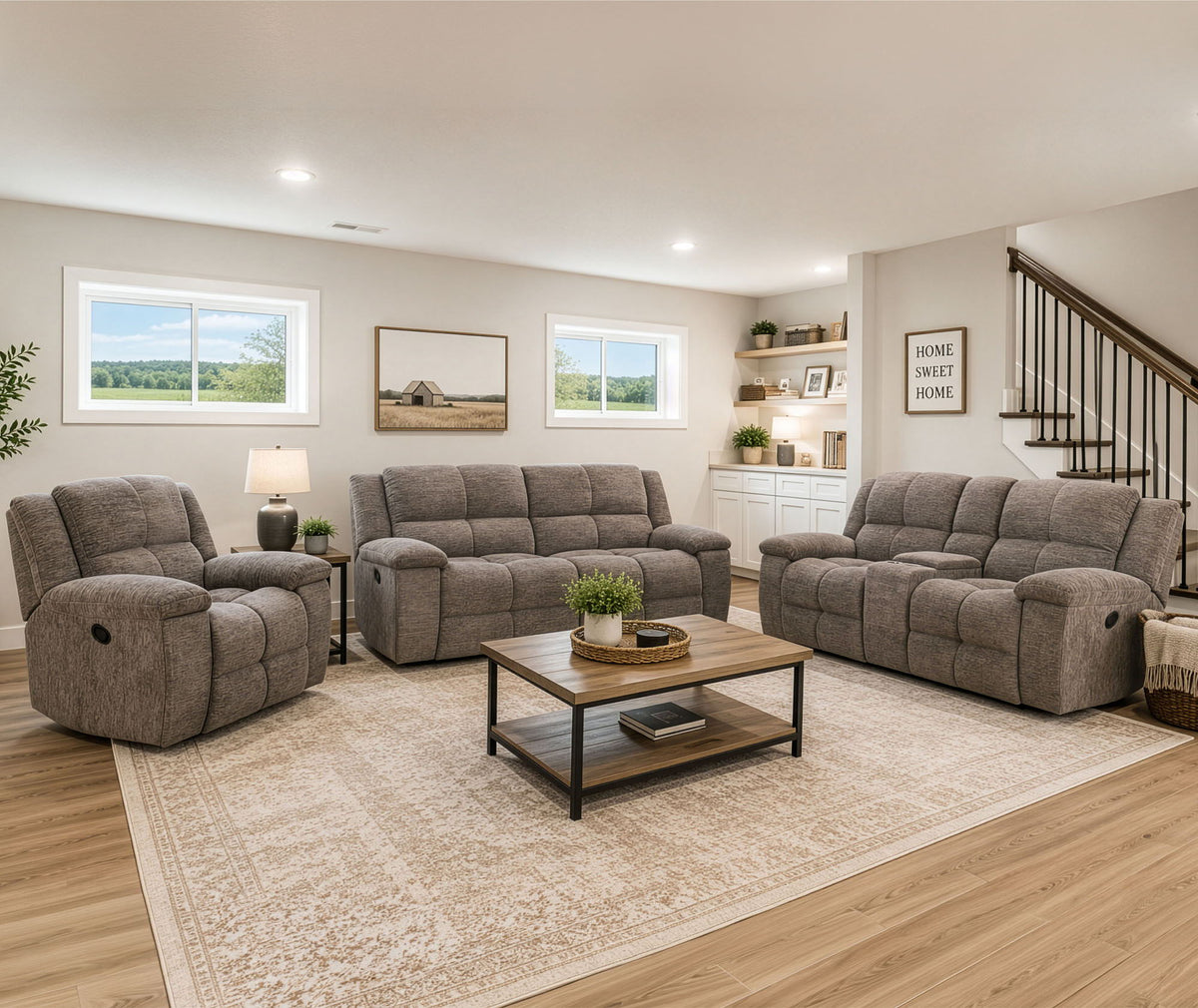 Buster - Manual Reclining Console Loveseat