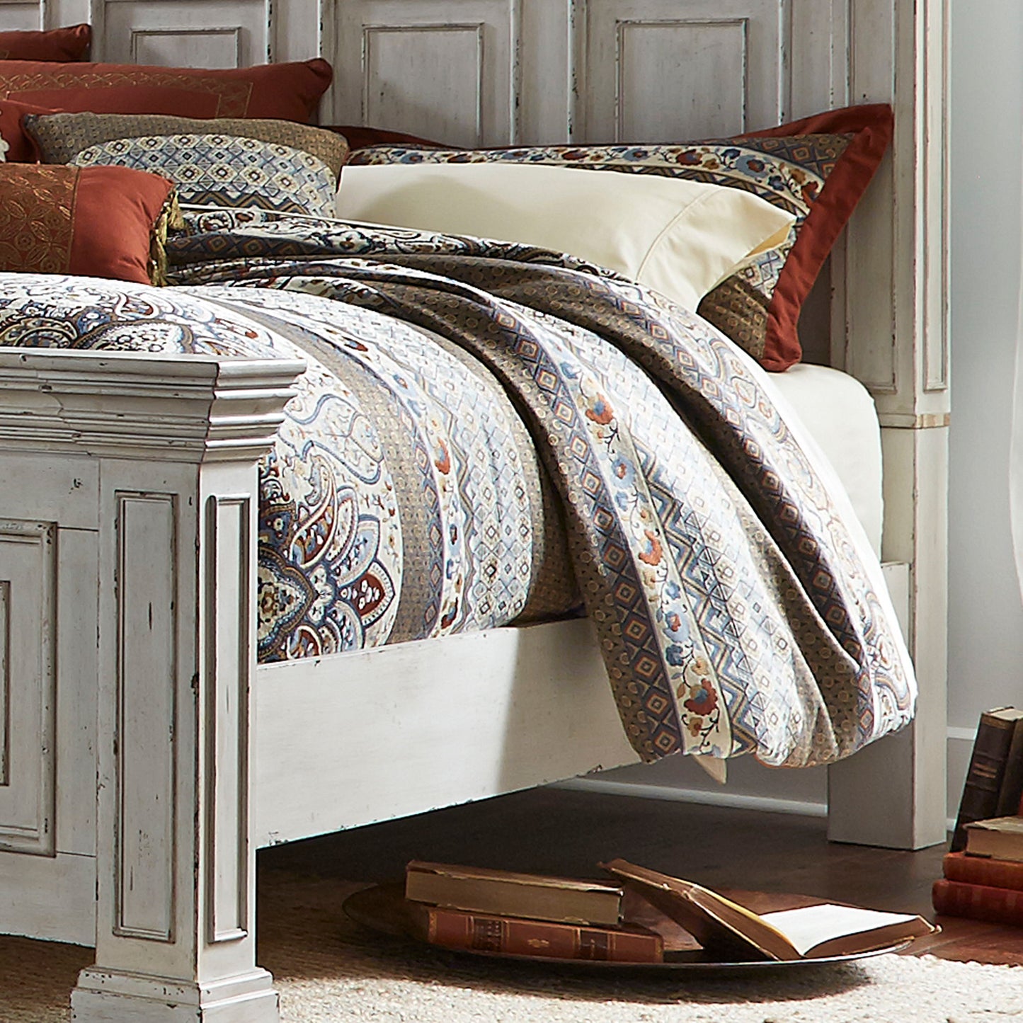 Big Valley - California King Panel Bed Rails - Whitestone