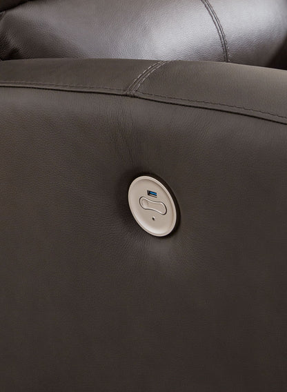 Boxmere - Dbl Power Reclining Loveseat with Console - Storm