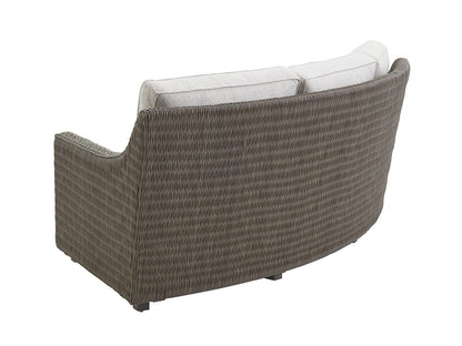 Cypress Point Ocean Terrace - Curved Sectional Armless LAF Sofa - White / Dark Brown