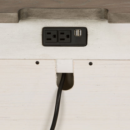 Abbey Park - 2 Drawer Nightstand With Charging Station - Antique White