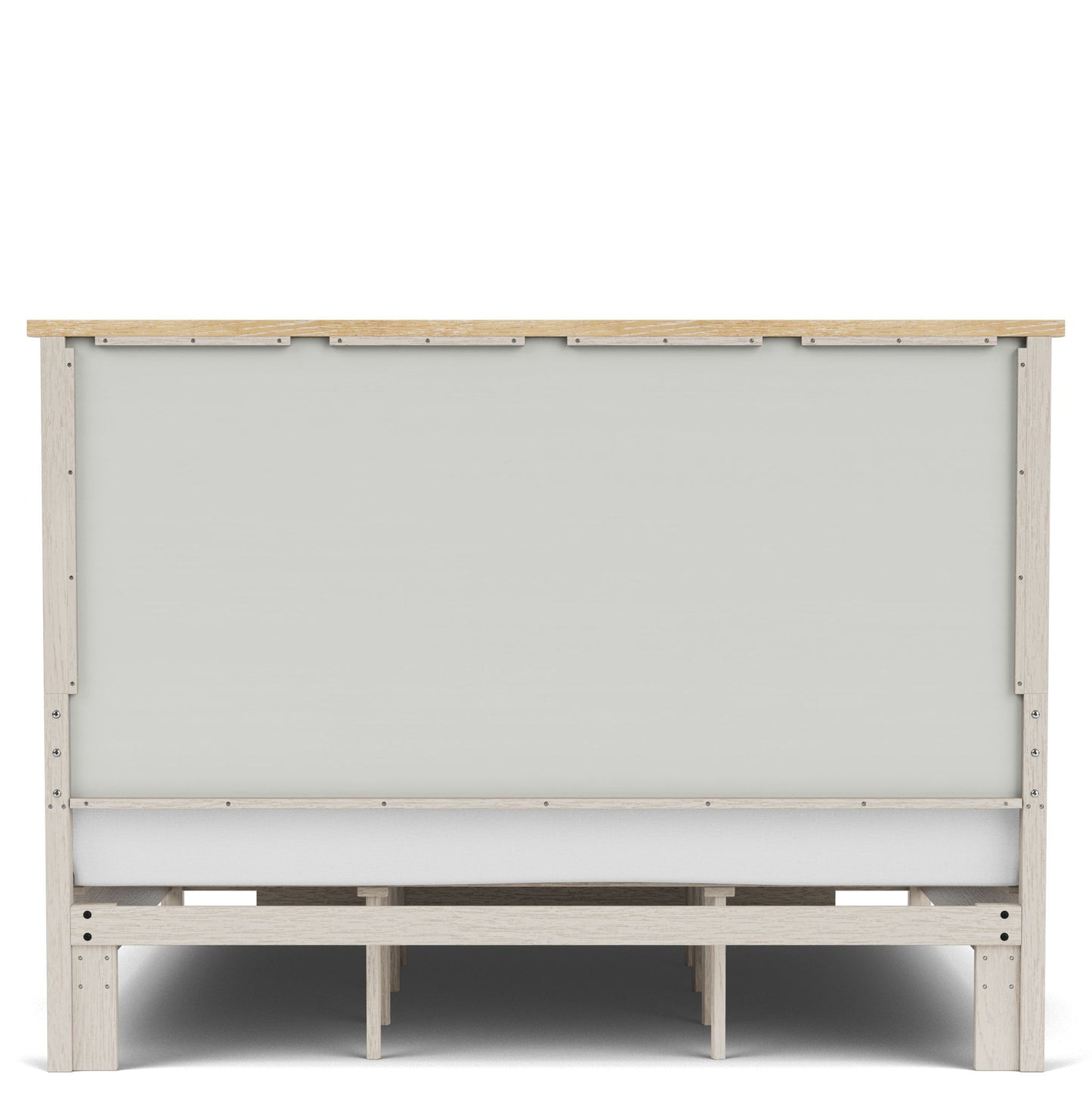Glenndale - King Storage Footboard - Aged White / Wheat