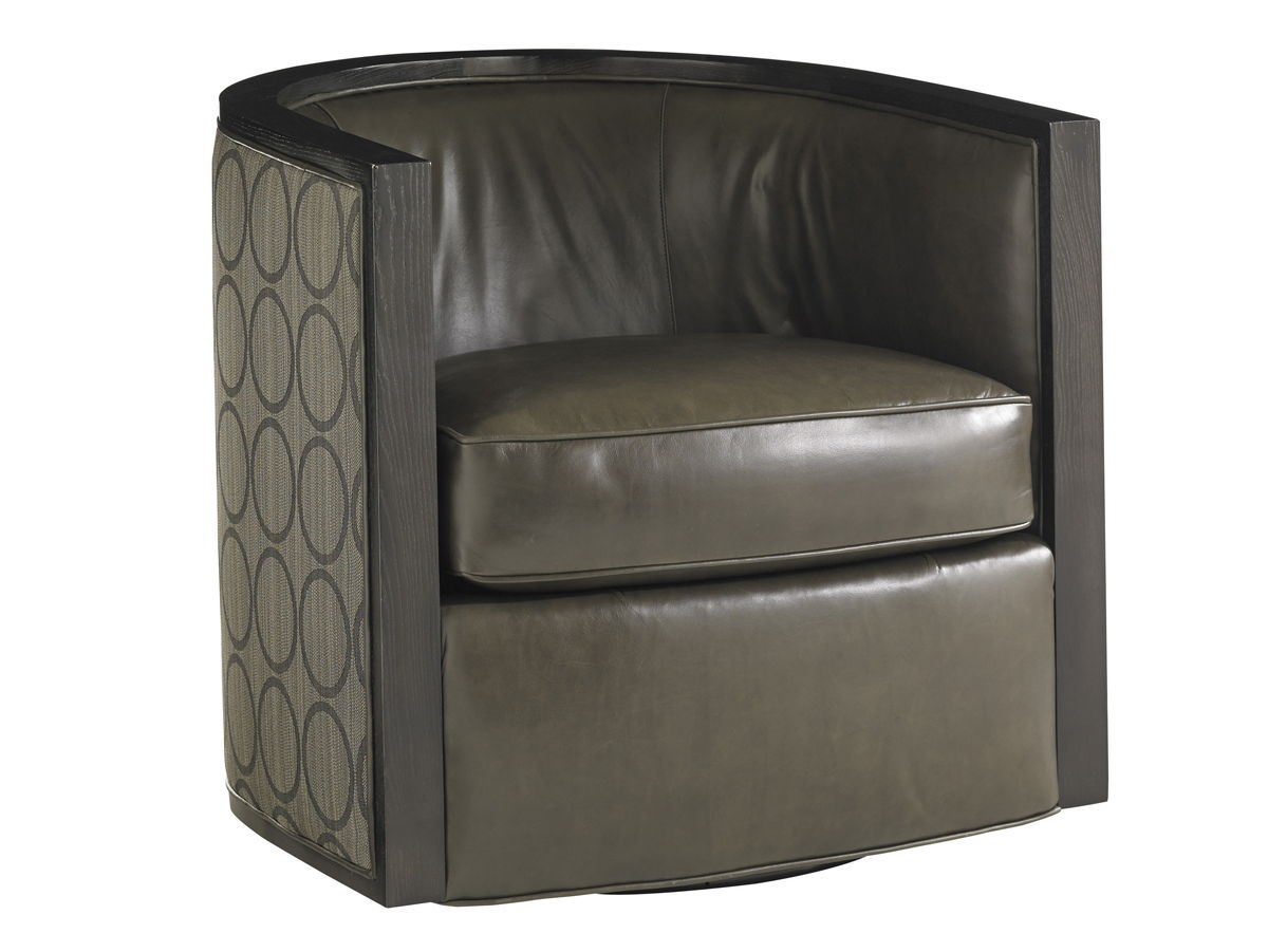 Lexington Leather - Palermo Leather Swivel Chair - Dark Brown