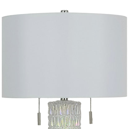 Radiant Glow Iridescent Glass & Metal Table Lamp (Set of 2) - Irradescent / Polished Nickel