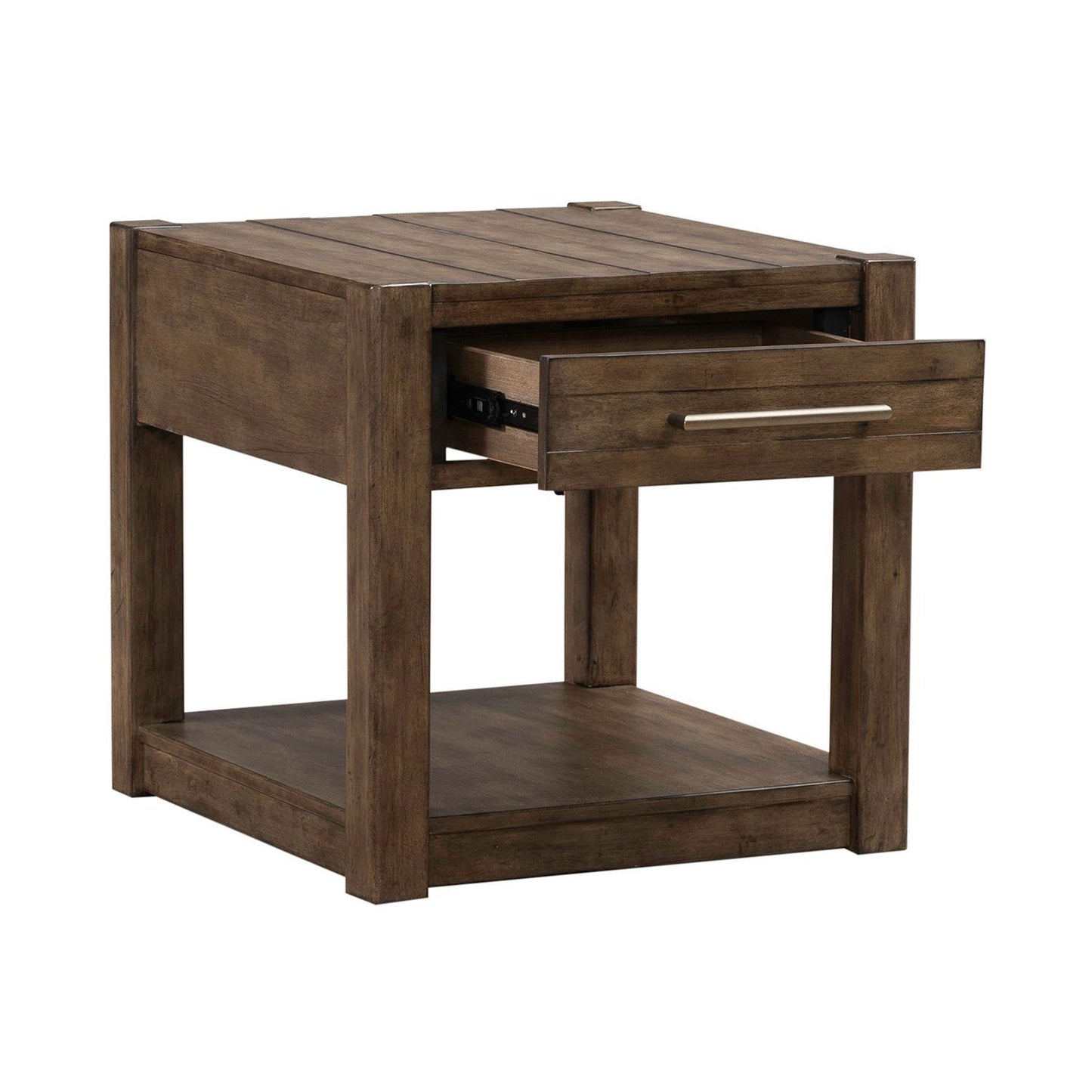 Broadmore - Drawer End Table - Cobblestone Brown