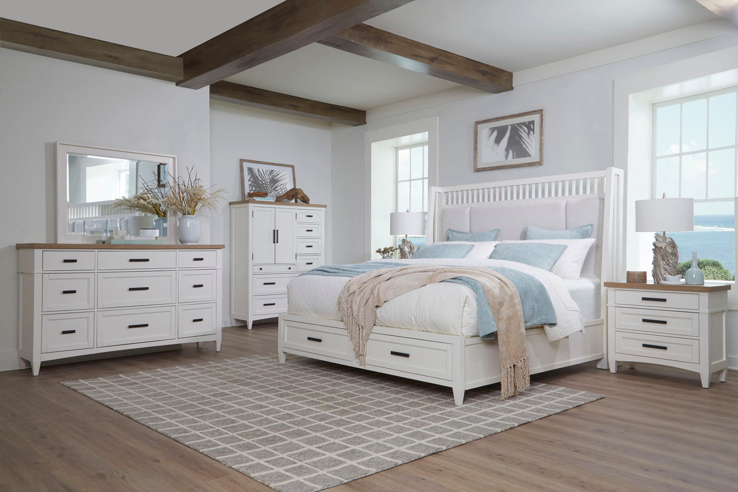 Americana Modern Bedroom - Beveled Landscape Mirror - Cotton