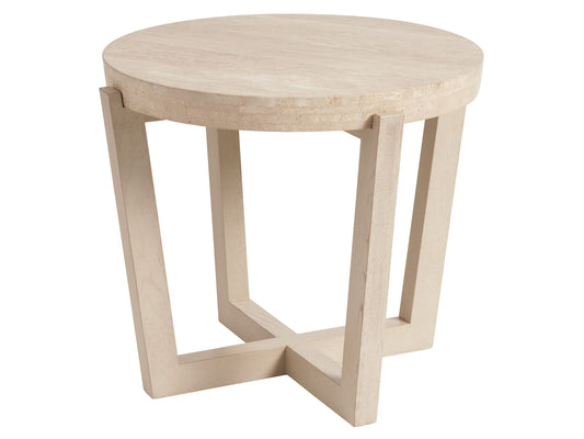 Sunset Key - Shasta Round Lamp Table - Beige