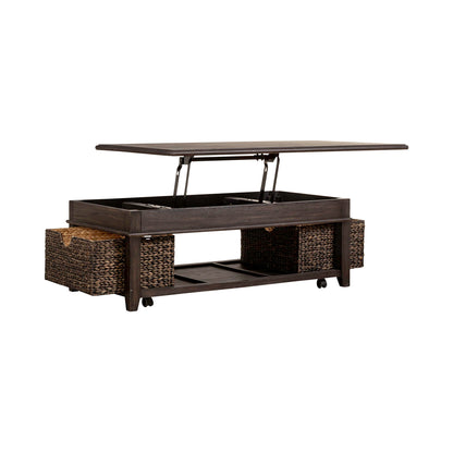 Mill Creek - 3 Piece Living Room Set (Lift Top Cocktail & 2 Drawer End Tables) - Peppercorn