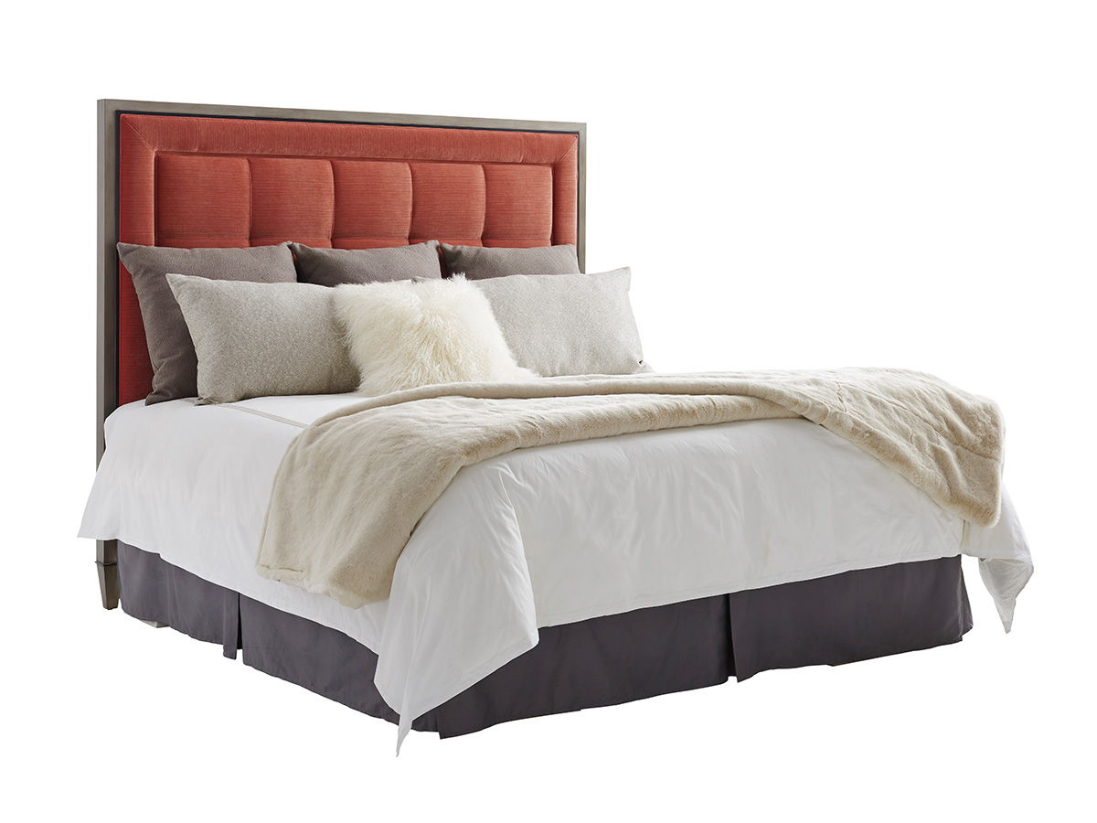 Ariana - St. Tropez Custom Upholstered Panel Headboard 6/6 King - Red / Gray