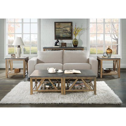 Weatherford - Rectangular Side Table Base - Reclaimed Natural Pine