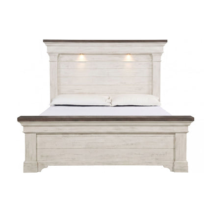 Augusta - 5/0-6/6 Queen/King Storage Side Rails - Rustic White