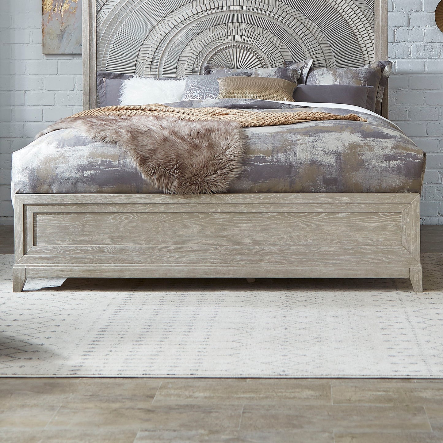 Belmar - King Panel Footboard - Washed Taupe