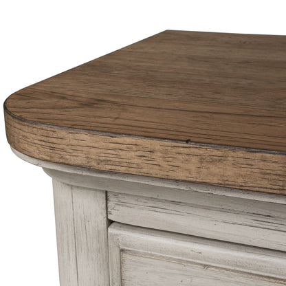Farmhouse Reimagined - 8 Drawer Dresser - Antique White / Chestnut Tops
