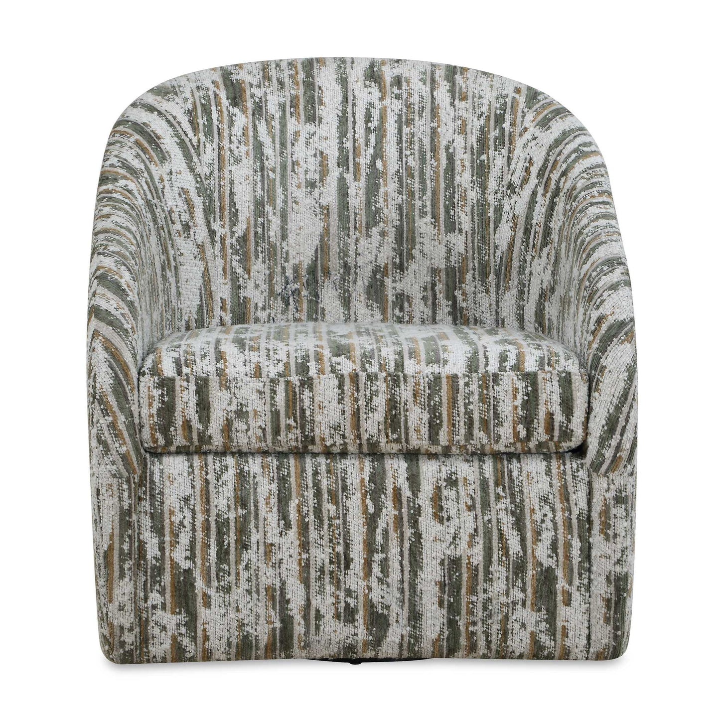 Mari - Boucle Swivel Chair - Green / White
