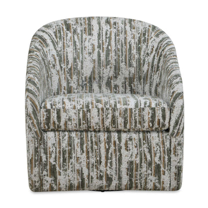 Mari - Boucle Swivel Chair - Green / White