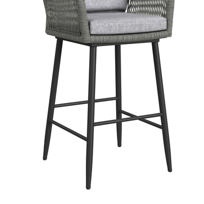 Bayhill - Fabric Barstool (Set of 2) - Black / Gray