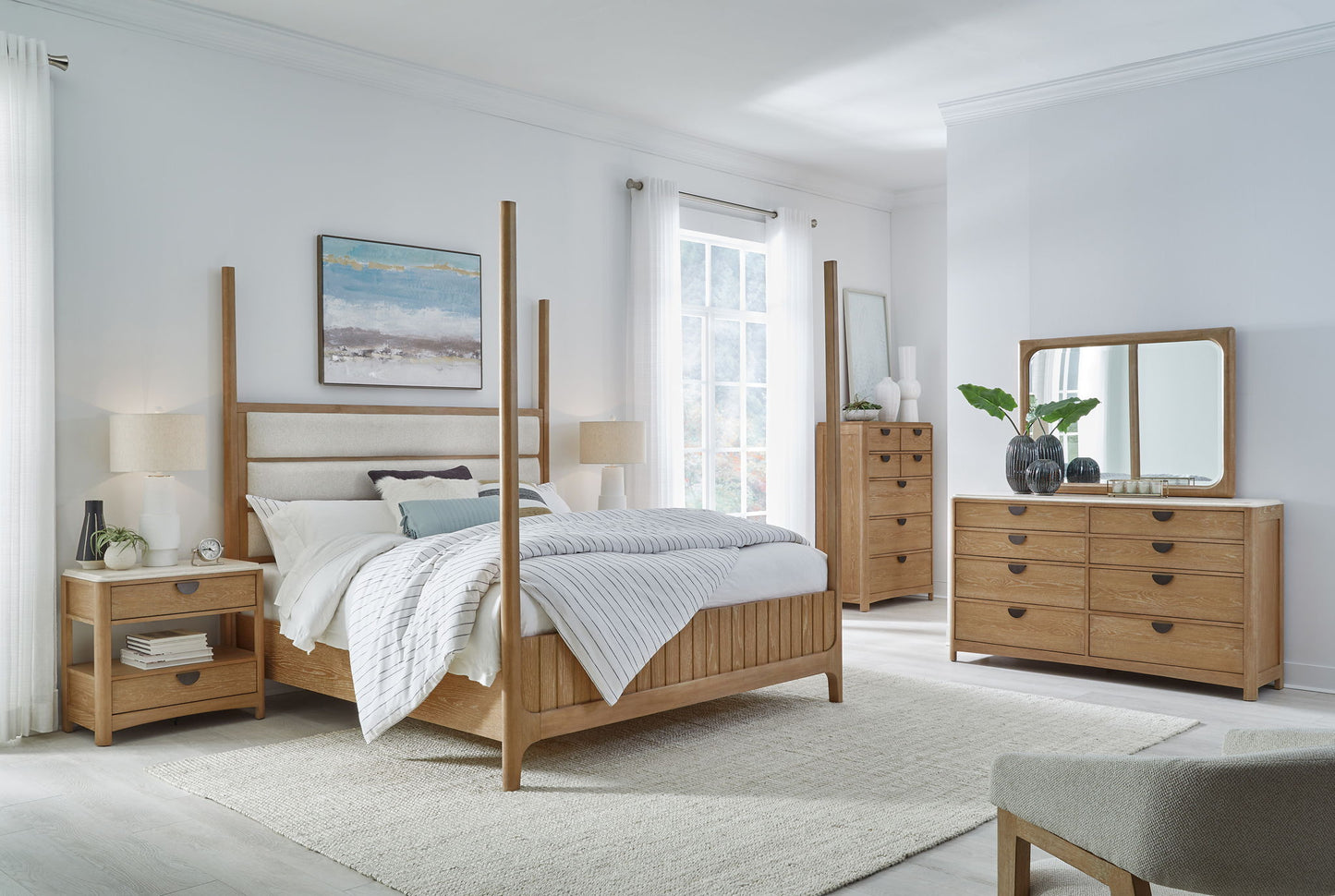 Escape - Bedroom Bedroom Mirror - Glazed Natural Oak