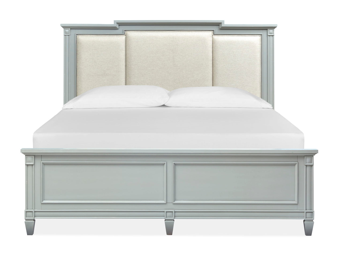 Glenbrook - Queen Panel Bed Upholstered Headboard - Pebble