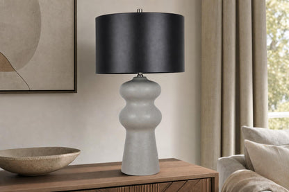 "Echo Essence" Ceramic Table Lamp - Textured Gray