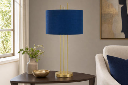 "Velvet Radiance" Metal Table Lamp (Set of 2) - Plated Gold Fiish