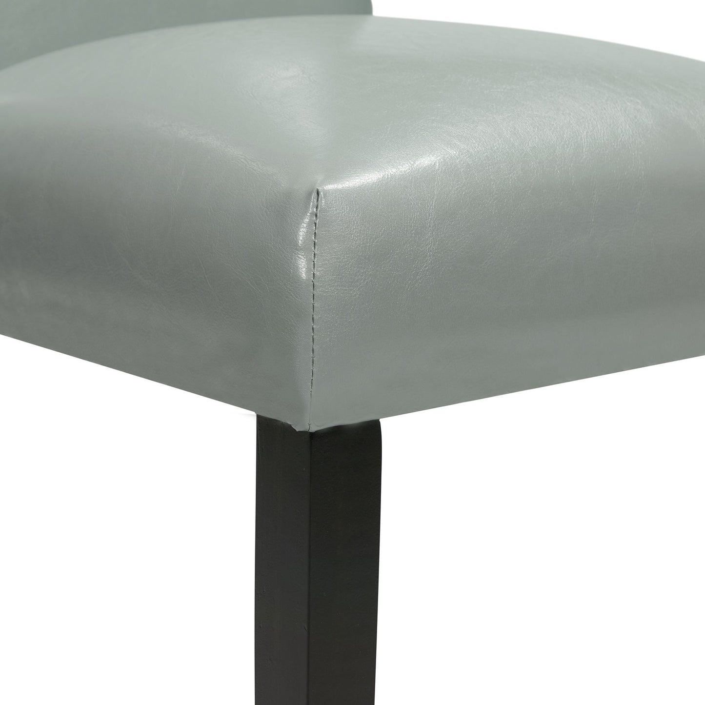Francesca - Rectangular 5 Piece Gray PU Chairs Dining Set, Table & Four Chairs - Gray Marble